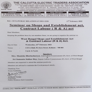Seminar on Shop and Establishment Act, Contract Labour (R & A) Act